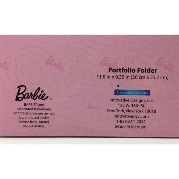 Mattel Barbie Pink Back to School Paper File Folder Pockets 3 Ring Fashion Dolls - Picture 6 of 8